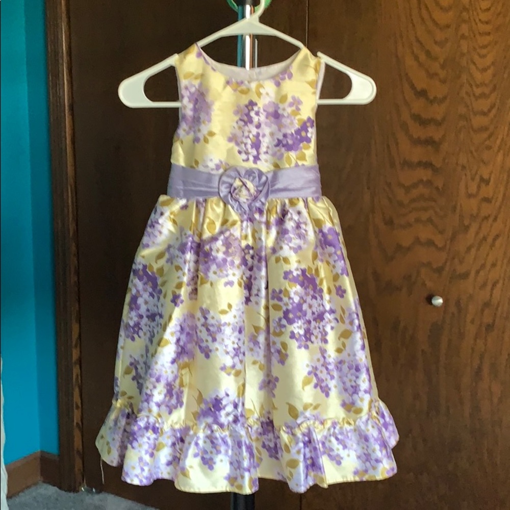 Girls purple and yellow formal dress